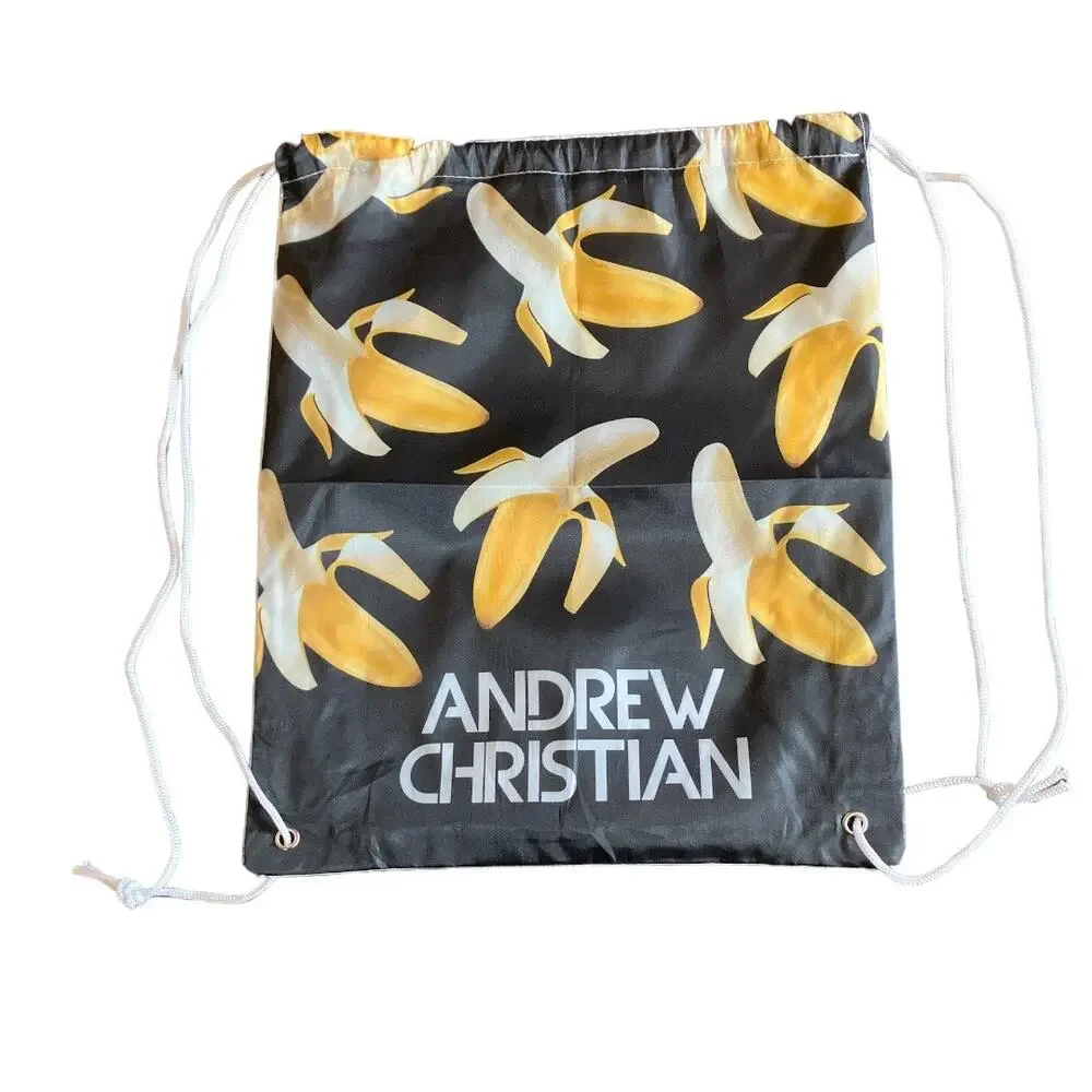 Andrew Christian Big Banana Drawstring Backpack One Size